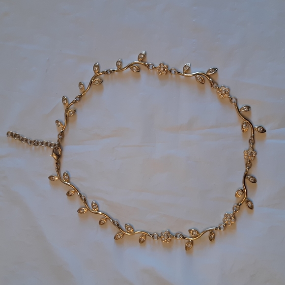 Vintage Leaf Faux Cystal Necklace - Picture 1 of 3